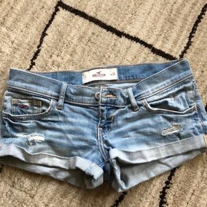 Hollister distressed cuffed jean shorts
